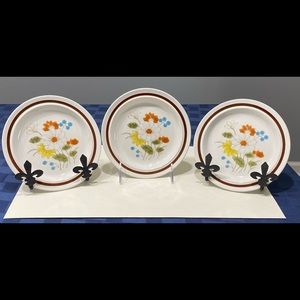 Set Of 3 Four Seasons Collection~Early‎ Summer floral bread & butter plates